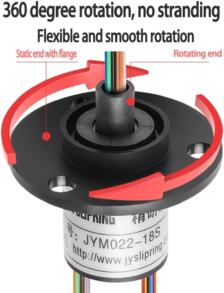 QL-LINRUN Electrical Slip Ring Slip Ring Electrical Connector Slip Ring Slip Ring Connector Motor Slip Ring Rotating Connector 4 Wires 10A Diameter 22mm - Image 3